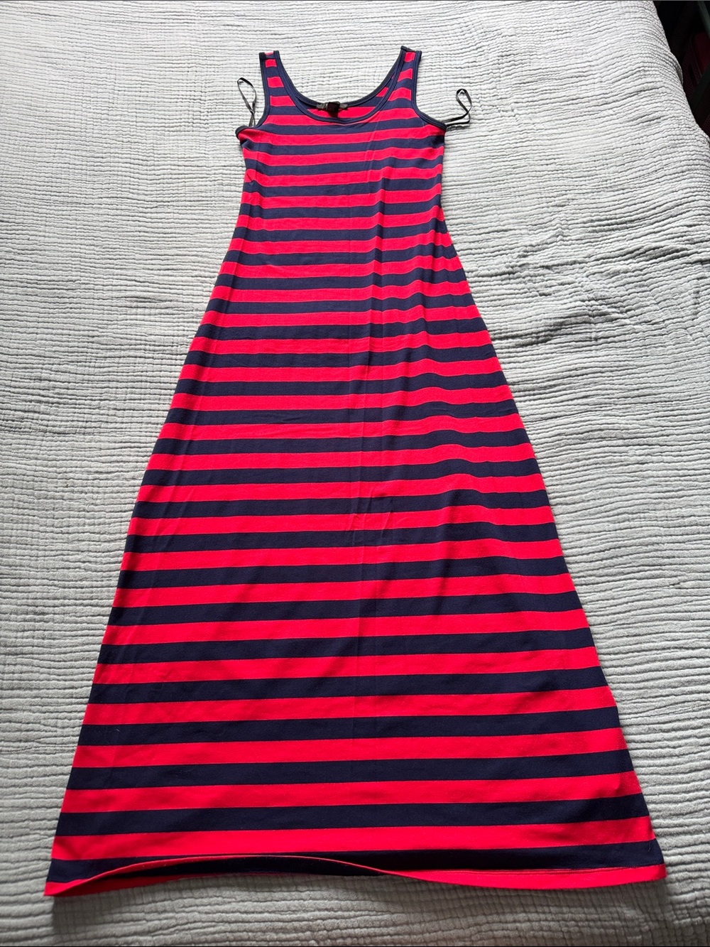 Forever 21 Red and Navy Striped Maxi Dress